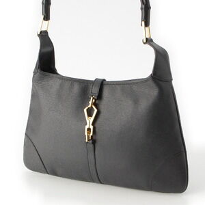 Gucci Bamboo Black Handbag Leather Jackie
